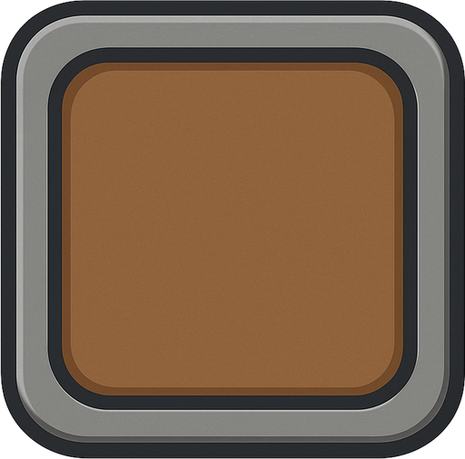 Grey and brown square with tight round corners, shaded, hyper casual game. Single Game Texture. In-Game asset. 2d. Blank background. High contrast. No shadows.
