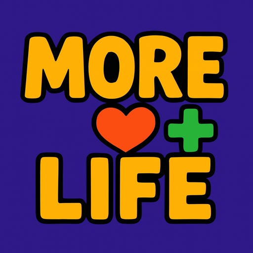 mas vida pero escrito en ingles.
In-Game asset.  2d.  High contrast.  No shadows