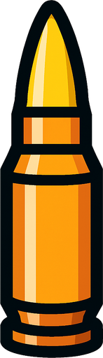 sniper bullet.
In-Game asset.  2d.  High contrast.  No shadows