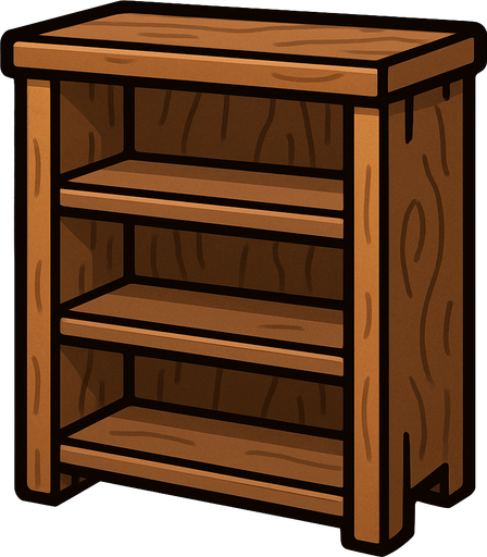 Shelf.
In-Game asset.  2d.  High contrast.  No shadows