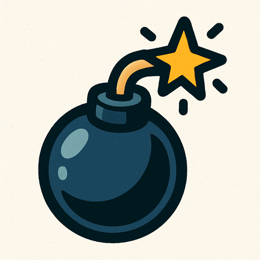 A tiny bomb.
In-Game asset.  2d.  High contrast.  No shadows