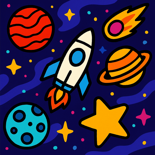 araka plan olarak uzay teması olsun.
In-Game asset.  2d.  High contrast.  No shadows