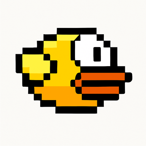 copy bird of flappy bird game.
In-Game asset.  2d.  High contrast.  No shadows