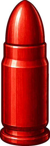 Bullet realistic icon light red color
In-Game asset.  2d.  High contrast.  No shadows