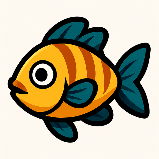 fish.
In-Game asset.  2d.  High contrast.  No shadows