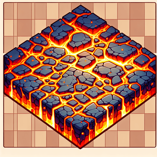 a cartoon lava floor. top-down view. tile-able so it can be repeated. no text..
Single Game Texture. In-Game asset. 2d. Blank background. High contrast. No shadows.