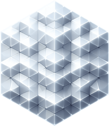 single simple empty white hexagon tile made with transparent gelly.
Front view. Modern game style