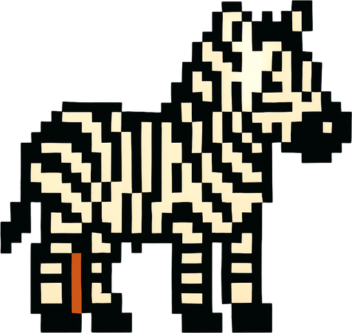Zebra pixel.
In-Game asset.  2d.  High contrast.  No shadows