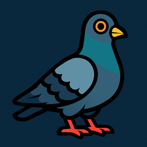 pigeon.
In-Game asset.  2d.  High contrast.  No shadows