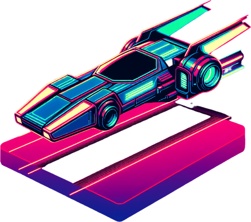 side profile of a flying car in the art style of a 16 bit neon cyberpunk game.
Single Game Texture. In-Game asset. 2d. Blank background. High contrast. No shadows.