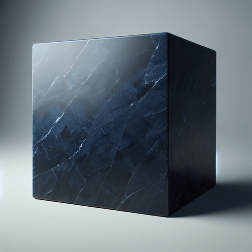 A quadratic polished dark blue marble slate. Front perspective with right angles.
Single Game Texture. In-Game asset. 2d. Blank background. High contrast. No shadows.