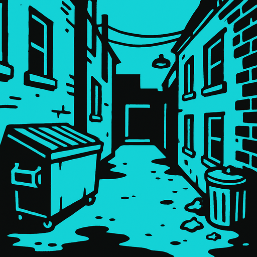 Un fondo como un callejón que se pueda mover libremente.
In-Game asset.  2d.  High contrast.  No shadows