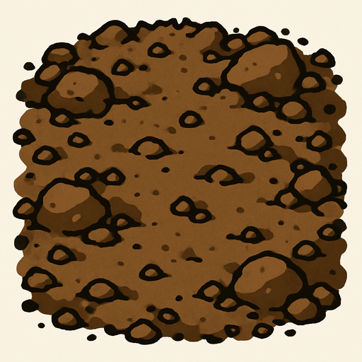 dirt.
In-Game asset.  2d.  High contrast.  No shadows