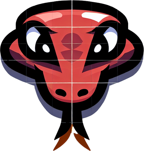 Single snake head segment. Seen from above. Cartoon.
Single Game Texture. In-Game asset. 2d. Blank background. High contrast. No shadows.