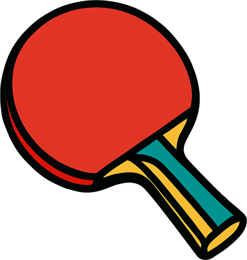 Raquette de ping pong ia.
In-Game asset.  2d.  High contrast.  No shadows