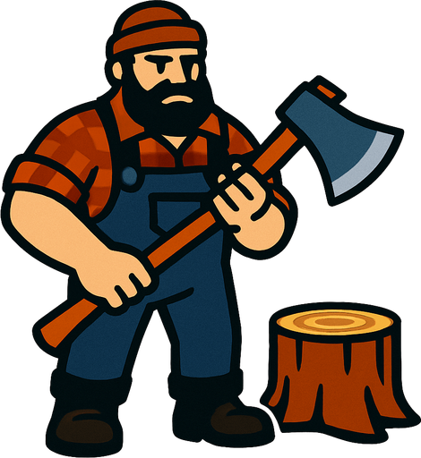 Oduncu.
In-Game asset.  2d.  High contrast.  No shadows