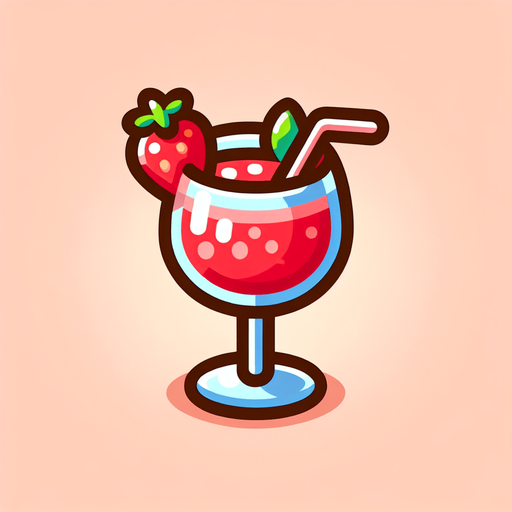 A nice glass of strawberry daiquiry.
Single Game Texture. In-Game asset. 2d. Blank background. High contrast. No shadows.
