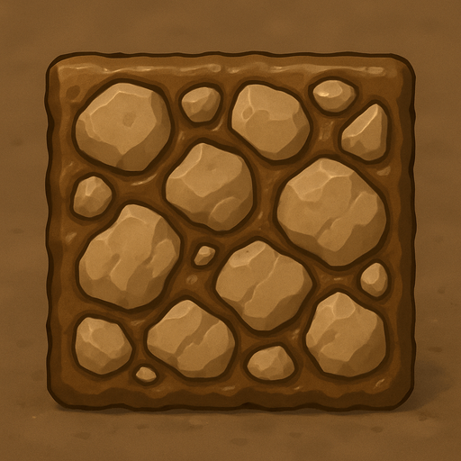 mud and stone front view.
In-Game asset