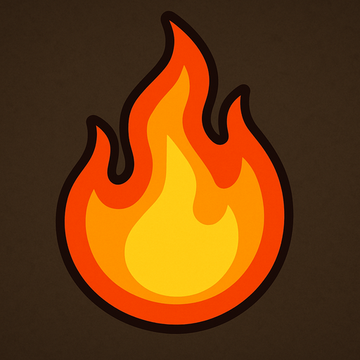 toony basic flame.
In-Game asset.  2d.  High contrast.  No shadows