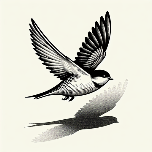 Flying bird.
Single Game Texture.  In-Game asset.  2d.  Blank background.  High contrast.  No shadows