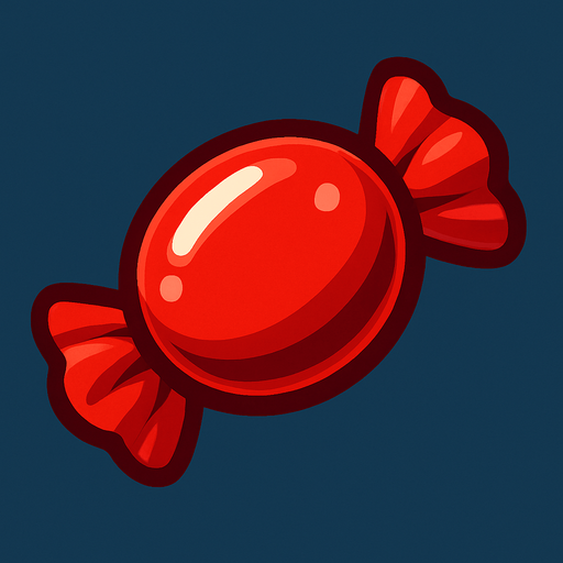 Kırmızı şeker.
In-Game asset.  2d.  High contrast.  No shadows