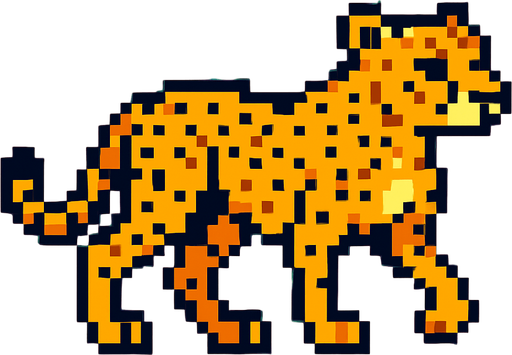 Pixel Cheetah.
In-Game asset.  2d.  High contrast.  No shadows