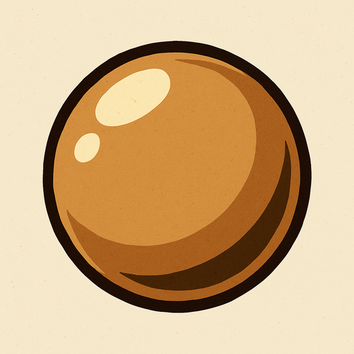 Açık kahve bilye.
In-Game asset.  2d.  High contrast.  No shadows