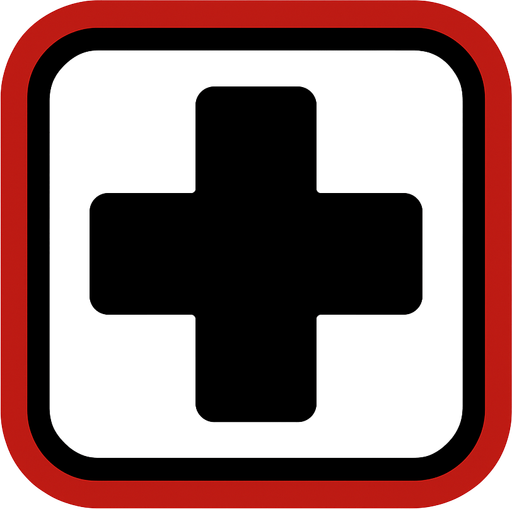 Minimalist medical icon.
In-Game asset.  2d.  High contrast.  No shadows