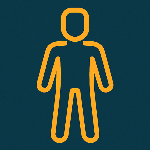 Human in lines figure.
In-Game asset.  2d.  High contrast.  No shadows