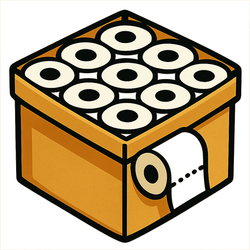 Box of toilet paper top down.
In-Game asset.  2d.  High contrast.  No shadows