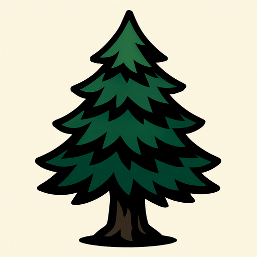Pine.
In-Game asset.  2d.  High contrast.  No shadows