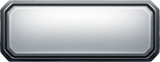 premium quality rectangular button background, 500x150 px, clean futuristic tech design, subtle gradients, beveled edges, slight inner glow, dark metallic white tones, minimal and elegant, no text, no icon, transparent background.
In-Game asset.  2d.  High contrast.  No shadows