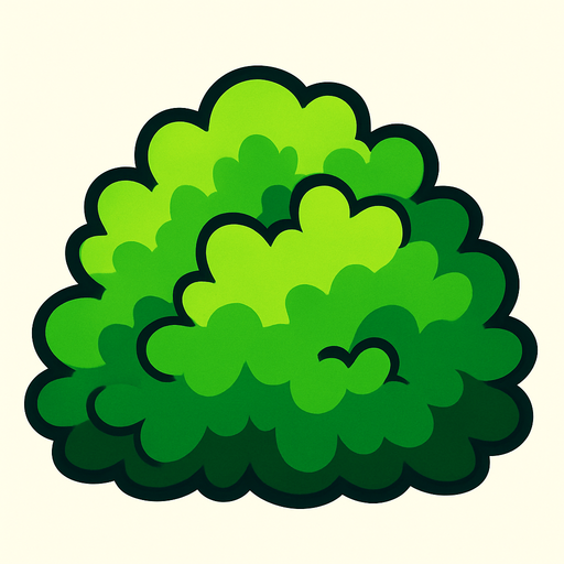 bush.
In-Game asset.  2d.  High contrast.  No shadows