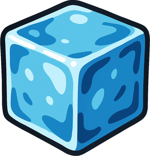 Cubito de hielo.
In-Game asset.  2d.  High contrast.  No shadows