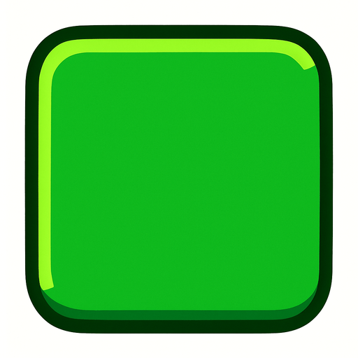 Green block with curved edges.
In-Game asset.  2d.  High contrast.  No shadows