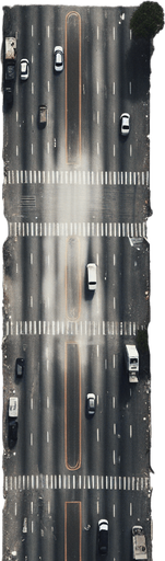 empty abandoned city street background seen from the top. Zoomed in. Top down. Street only