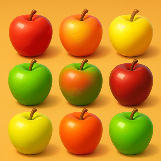 Pack of different Apples, 3D Apples, without black lines around it!
In-Game asset.  High contrast.  No shadows. 3D