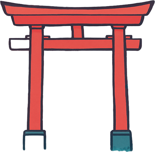 A peaceful mountain and temple background with sakura trees, a torii gate, and light wind chimes hanging. Very serene..
In-Game asset.  2d.  High contrast.  No shadows