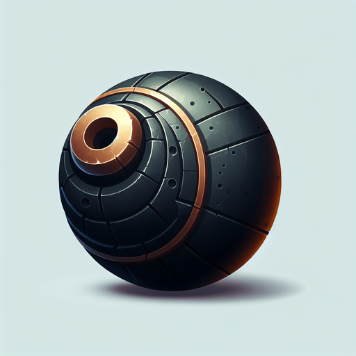 cannonball.
Single Game Texture. In-Game asset. 2d. Blank background. High contrast. No shadows.