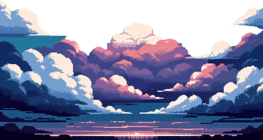 night sky. pixelart. seamless. clouds. Single Game Texture. In-Game asset. 2d. Blank background. High contrast. No shadows.