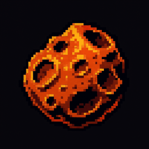 2D retro tarzı asteroit.
In-Game asset.  2d.  High contrast.  No shadows