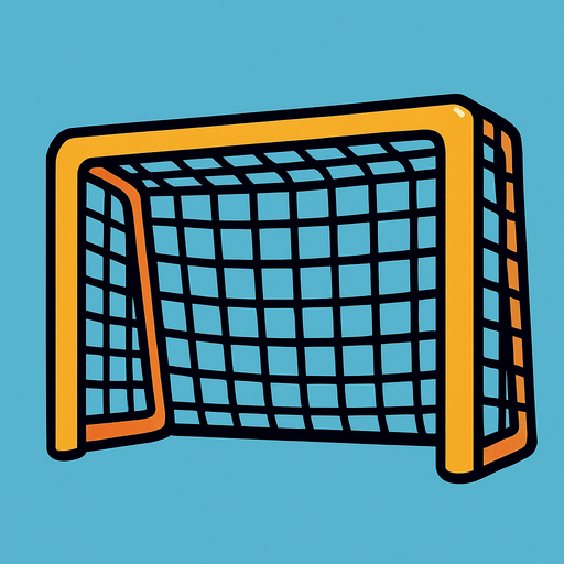 goal post with net.
In-Game asset.  2d.  High contrast.  No shadows