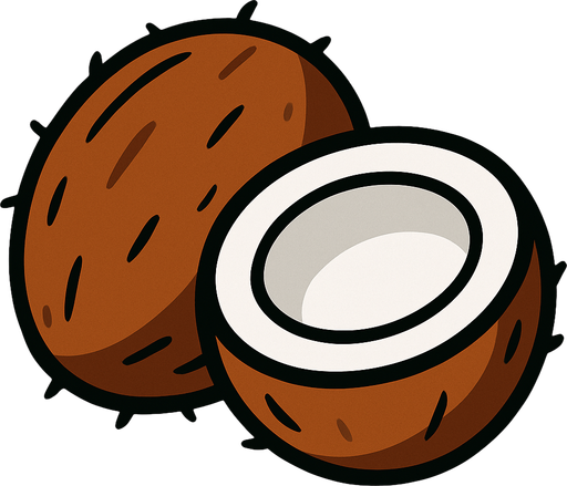 Coconut.
In-Game asset.  2d.  High contrast.  No shadows