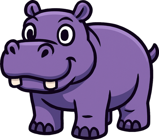make a hippopotamus.
In-Game asset.  High contrast.  No shadows
