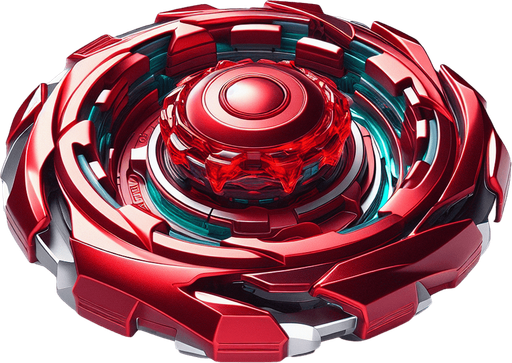 Photorealistic Red beyblade, top view