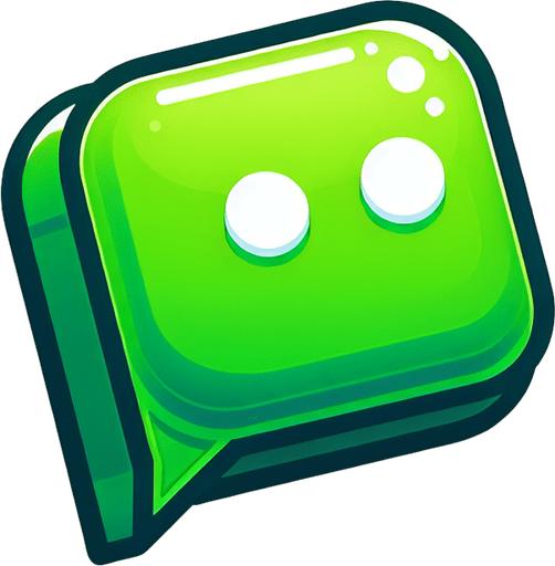 green notification bubble.
Single Game Texture. In-Game asset. 2d. Blank background. High contrast. No shadows.