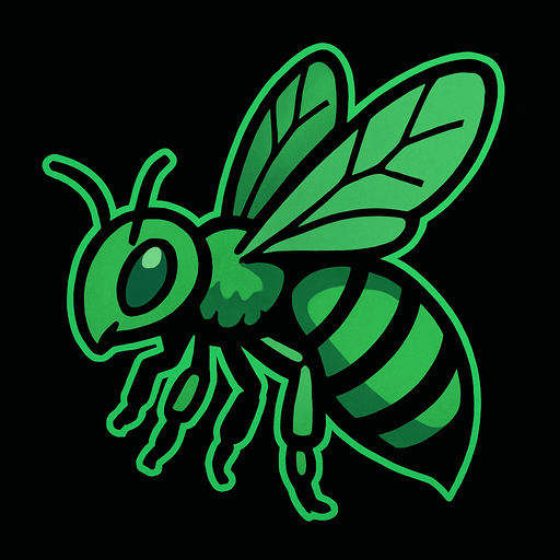 Abeille verte.
In-Game asset.  2d.  High contrast.  No shadows