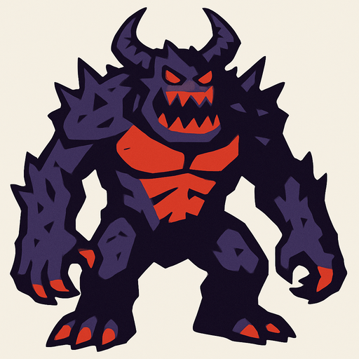Big monster.
In-Game asset.  2d.  High contrast.  No shadows