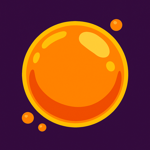 a orange water bubble.
In-Game asset.  2d.  High contrast.  No shadows