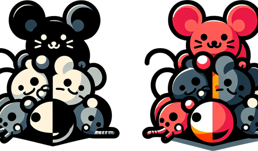 mice.
Single Game Texture. In-Game asset. 2d. Blank background. High contrast. No shadows.
